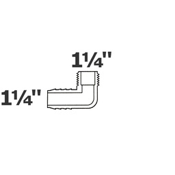 [190-110-003355] Coude gris 90° 1 1/4 ins x 1 1/4 MPT