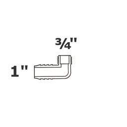 [190-110-002635] Codo gris reducido 90° 1 ins x 3/4 MPT