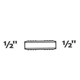 [190-110-003915] Coupling grey 1/2 ins x 1/2 ins