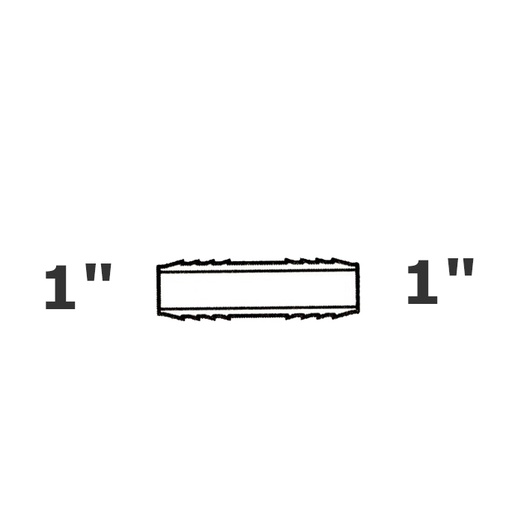 [190-110-004035] Coupling grey 1 ins x 1 ins