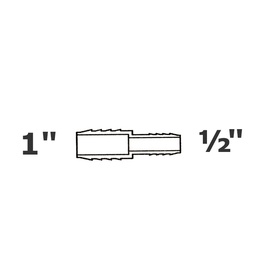 [190-110-004315] Reducer coupling grey 1 ins x 1/2 ins