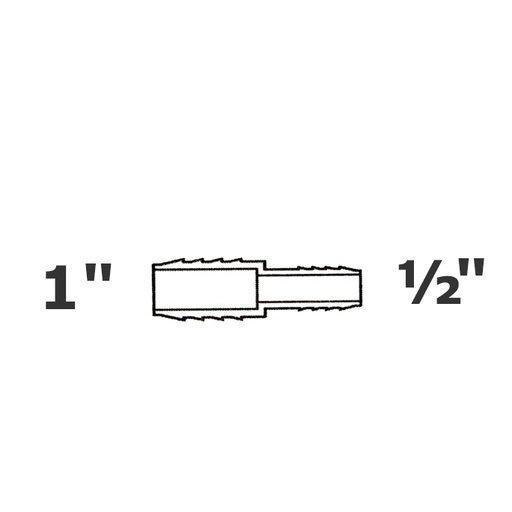 [190-110-004315] Reducer coupling grey 1 ins x 1/2 ins