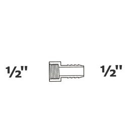 [190-110-004955] Adaptateur gris 1/2 FPT x 1/2 ins