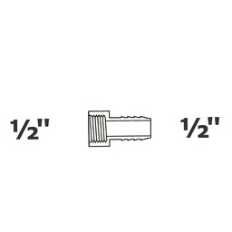 [190-110-004955] Adapter grey 1/2 FPT x 1/2 ins