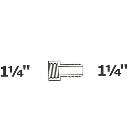 [190-110-005535] Adapter grey 1 1/4 FPT x 1 1/4 ins