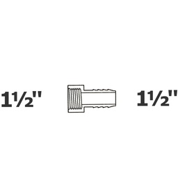 [190-110-005635] Adaptador gris 1 1/2 FPT x 1 1/2 ins