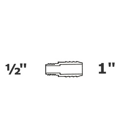 [190-110-006035] Reduced grey adapter 1/2 MPT x 1 ins sch 40