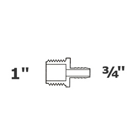 [190-110-006155] Adaptateur gris réduit 1 MPT x 3/4 ins sch 40