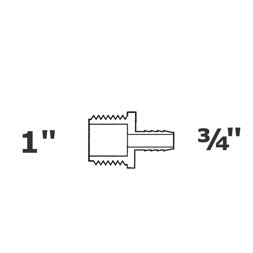 [190-110-006155] Adaptador gris reduce 1 MPT x 3/4 ins