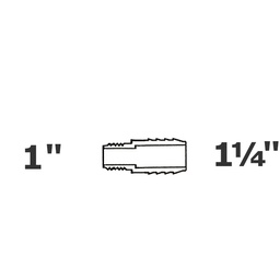 [190-110-006175] Reduced grey adapter 1 MPT x 1 1/4 ins sch 40