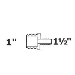 [190-110-006195] Reduced grey adapter 1 MPT x 1 1/2 ins