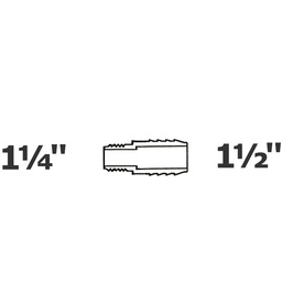 [190-110-006255] Reduced grey adapte 1 1/4 MPT x 1 1/2 ins