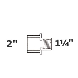 [190-110-006355] Reduced grey adapter 2 SP x 1 1/4 FPT sch 40