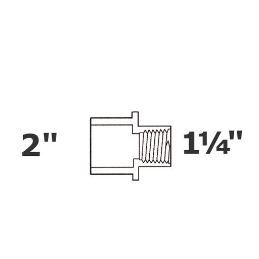 [190-110-006355] Adaptador gris reduce 2 SP x 1 1/4 FPT sch 40