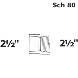 [190-110-005836] Adapter grey 2 1/2 FPT x 2 1/2 sl sch 80