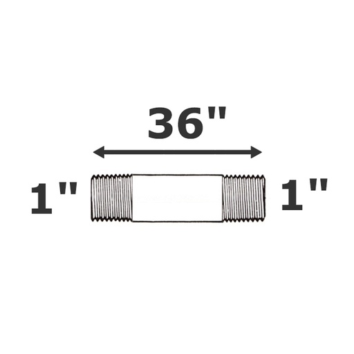 [190-110-009335] Pezón gris 1 NPT x 36" sch 80