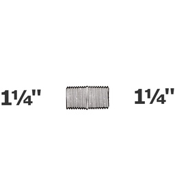 [190-110-009355] Mamelon gris 1 1/4 MPT x CLOSE sch 80