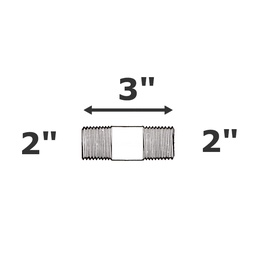 [190-110-009455] Nipple grey 2 NPT x 3 sch 80