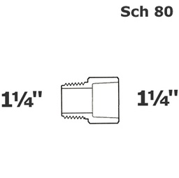 [190-110-005595] Adaptateur gris 1 1/4 MPT x 1 1/4 sl sch 80