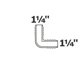 [190-110-003365] Coude gris 90° 1 1/4 ins x 1 1/4 ins