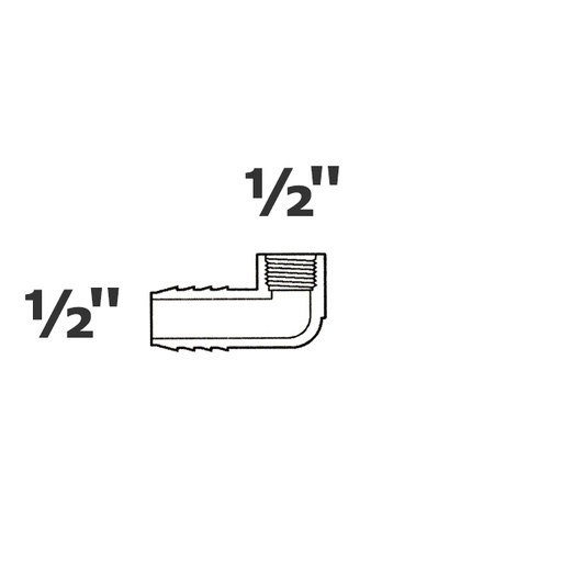[190-110-002925] Elbow grey 90  1/2 ins x 1/2 FPT