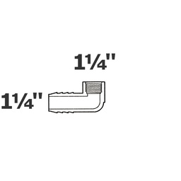 [190-110-003360] Coude gris 90° 1 1/4 ins x 1 1/4 FPT