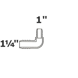 [190-110-002760] Coude gris réduit 90° 1 1/4 ins x 1 ins