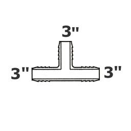 [190-110-000765] T gris 3 ins x 3 ins x 3 ins