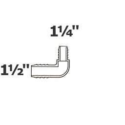 [190-110-002820] Coude gris réduit 90° 1 1/2 ins x 1 1/4 ins