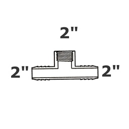 [190-110-000705] T gris 2 ins x 2 ins x 2 FPT