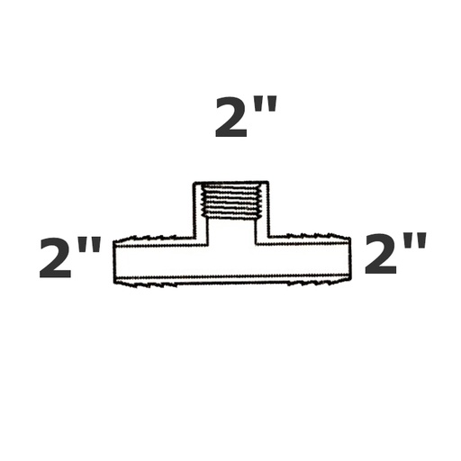 [190-110-000705] T gris 2 ins x 2 ins x 2 FPT