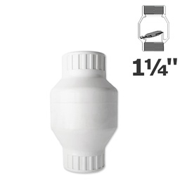 [150-150-051450] 1 1/4" FPT swing check valve white pvc