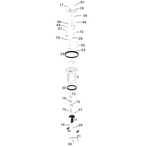 [160-140-065300] P. MixRite TF25 Pistón de repuesto completo (Kit A/35000000005)