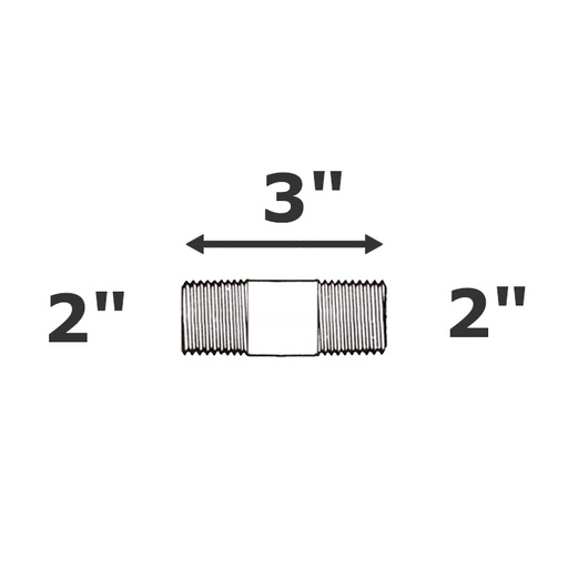 [190-110-009460] Nipple grey 2 NPT x 3 1/2 sch 80