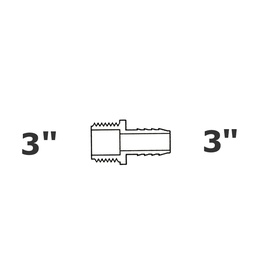 [190-110-005865] Adaptateur gris 3 MPT x  3 ins sch 40