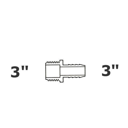 [190-110-005865] Adaptateur gris 3 MPT x  3 ins sch 40
