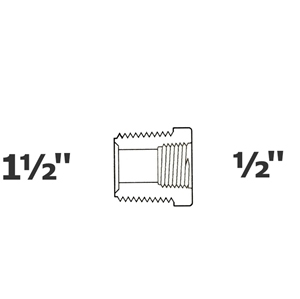 [190-110-007350] Reducido gris 1 1/2 MPT x 1/2 FPT sch 40