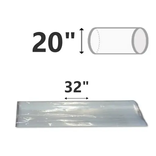Tube polyéthylene 20" dia. (32" à plat) 12 UV 4mil (ventilation & chauffage)