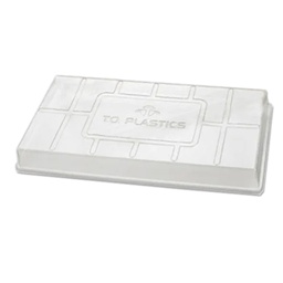 [170-160-041300-50] Dômes de plastique clair 2-1/2" pour plateaux 10/20 (50 dômes/boîte)